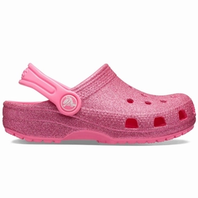 Crocs Classic Glitter Clog Pink Lemonade Water Sandals for Kids discount