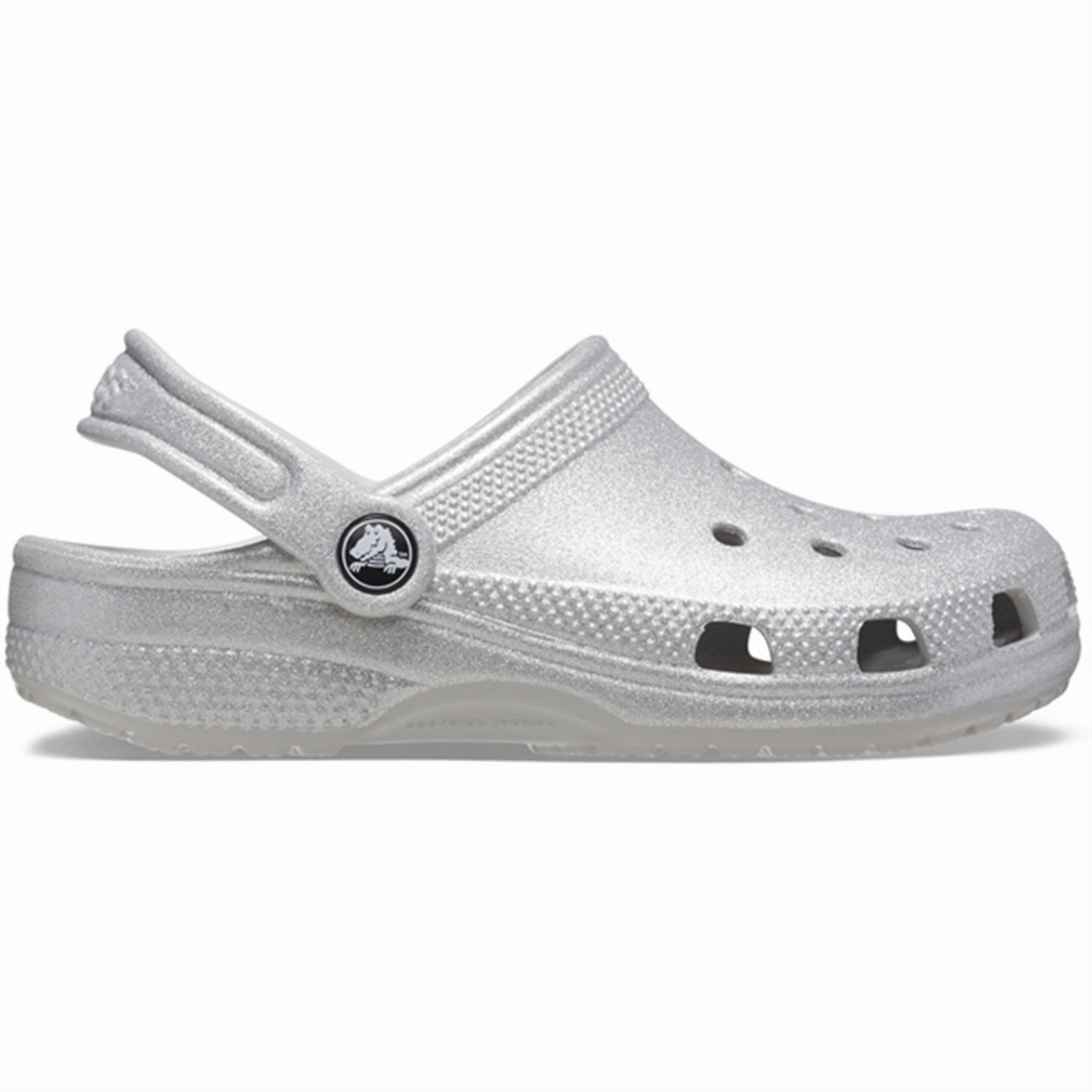 Crocs Classic Glitter Clog Silver Glitter Water Sandals for Kids discount