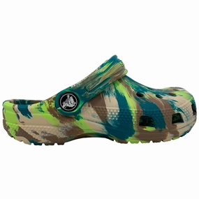 Crocs Classic Marbled Clog K Kids Closed Toe Sandals promo