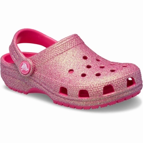 Crocs Dragon Fruit Classic Iridescent Glitter Clog Kids Closed Toe Sandals promo