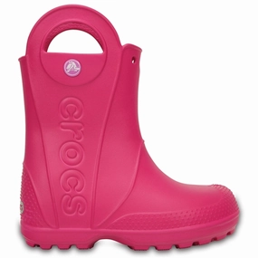 Crocs Handle It Rain Boots Candy Pink Kids Rain Boots with free shipping