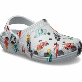 Crocs Mirage/Multi Classic Race Cars Graphic Clog Kids Closed Toe Sandals promo