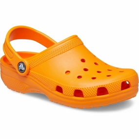 Crocs Orange Zing Classic Clog Kids Closed Toe Sandals promo