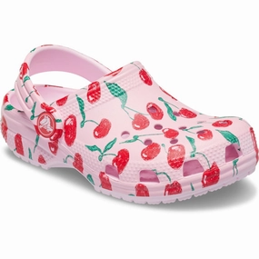 Crocs Pink Milk Classic Fresh Fruits Clog Kids Closed Toe Sandals promo