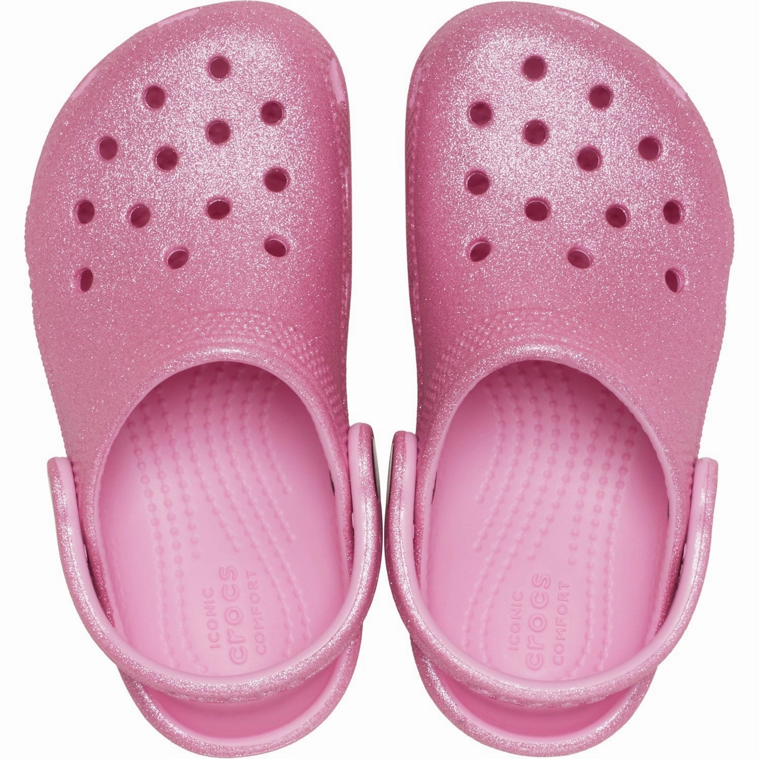 Crocs Pink Tweed Glitter Classic Glitter Clog
