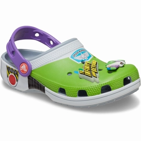 Crocs Toy Story Buzz Classic Clog K Blue Grey Kids Closed Toe Sandals promo
