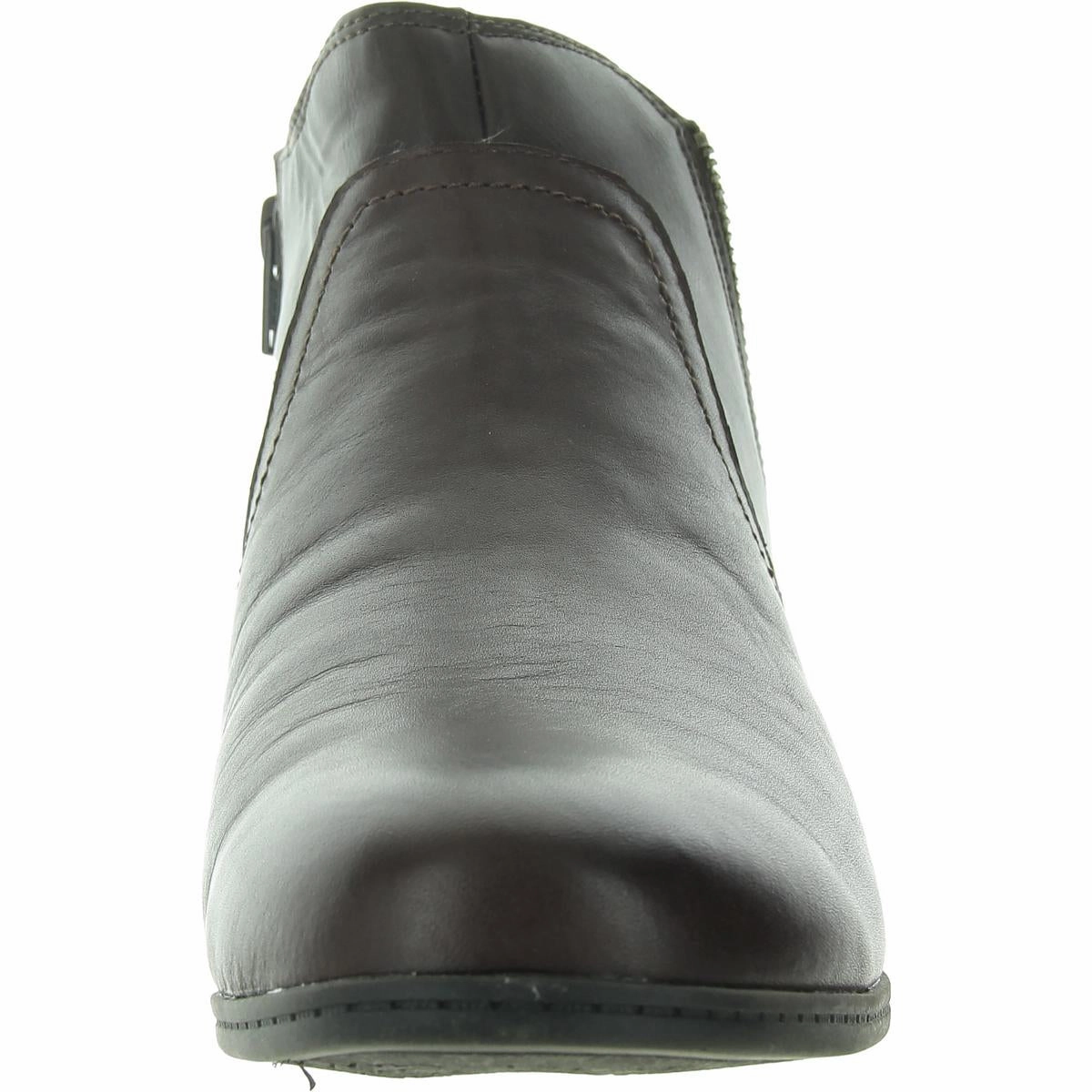 CROSBIE GORE Womens Cushioned Footbed Leather Ankle Boots