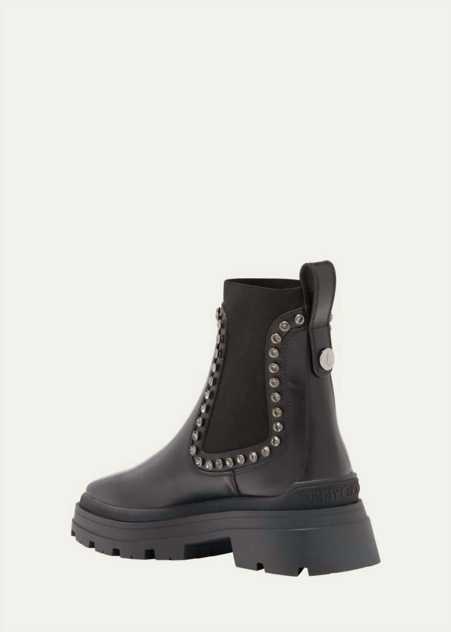 Crystal Embellished Boot In Black