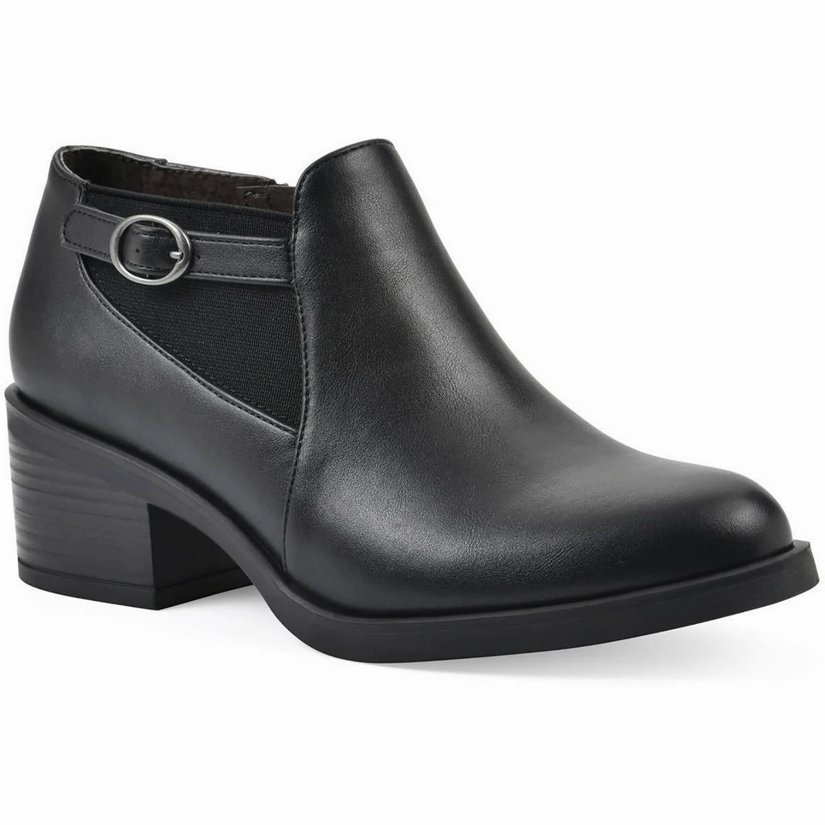 Cuisine Womens Zipper Leather Shooties