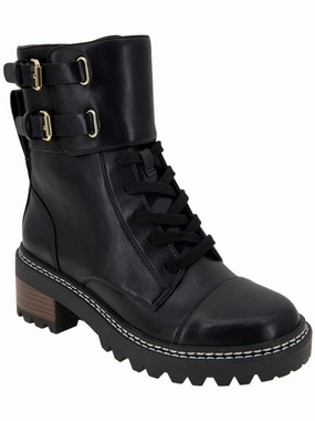 CURTIS Womens Faux Leather Lugged Sole Combat & Lace-Up Boots Cheap Womens Leather Boots