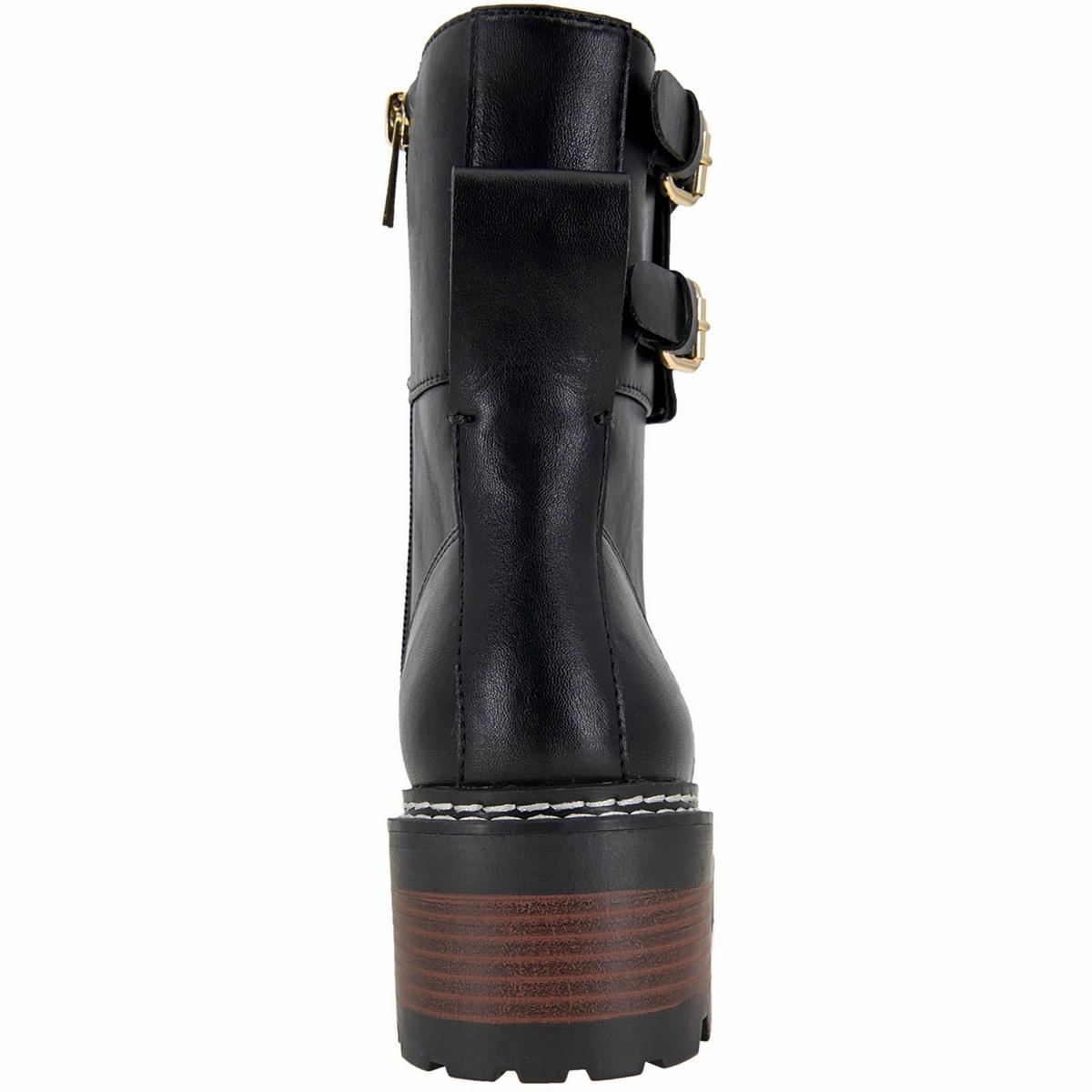 CURTIS Womens Faux Leather Lugged Sole Combat & Lace-Up Boots