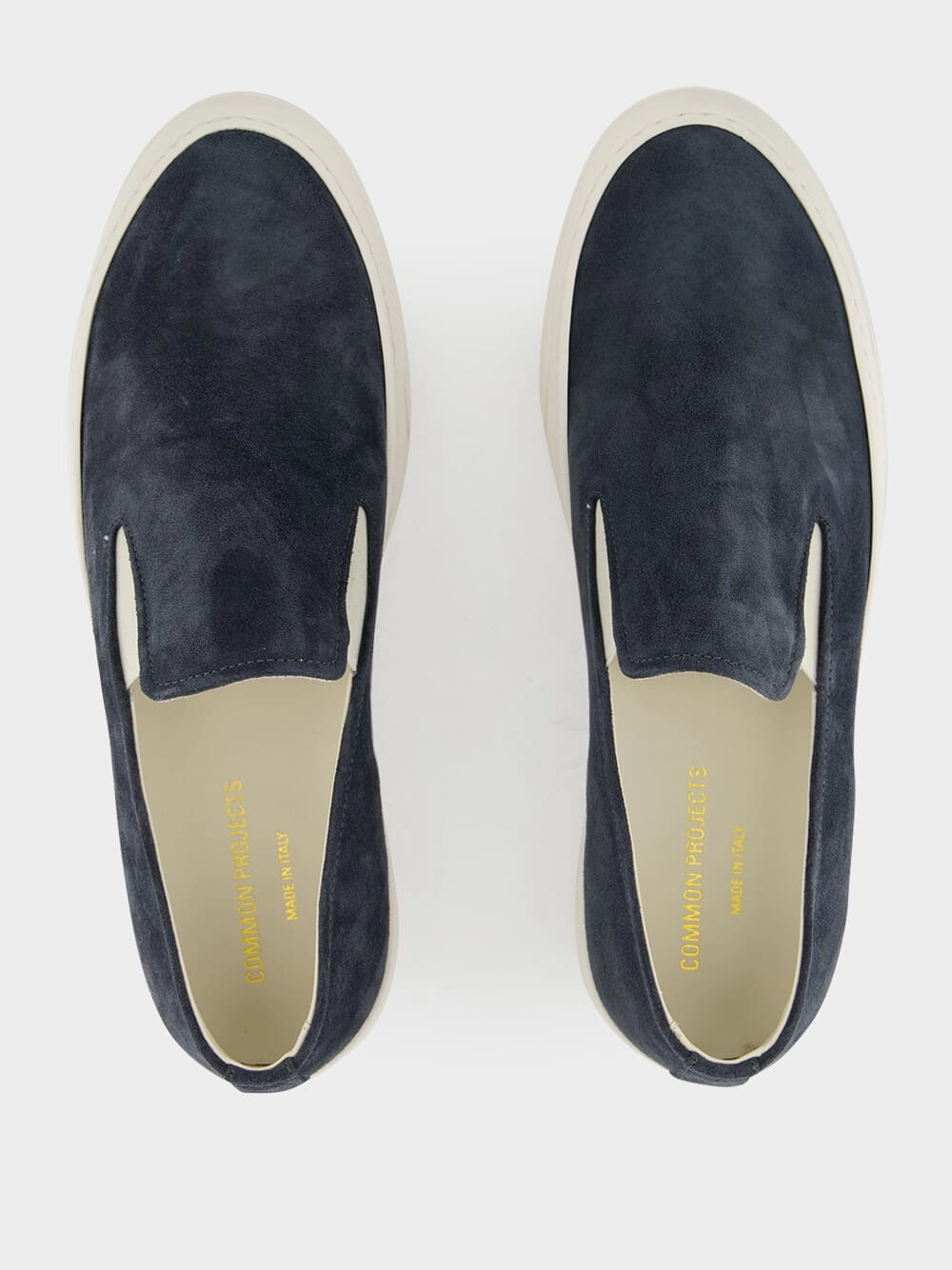 Dark Blue Suede Slip-On Sneakers