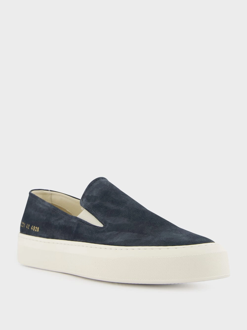 Dark Blue Suede Slip-On Sneakers