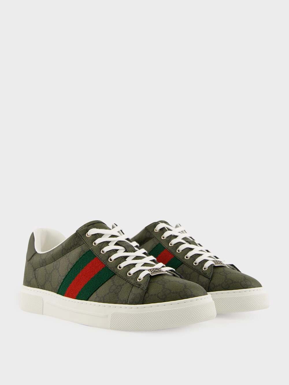 Dark Green GG Supreme Ace Sneakers