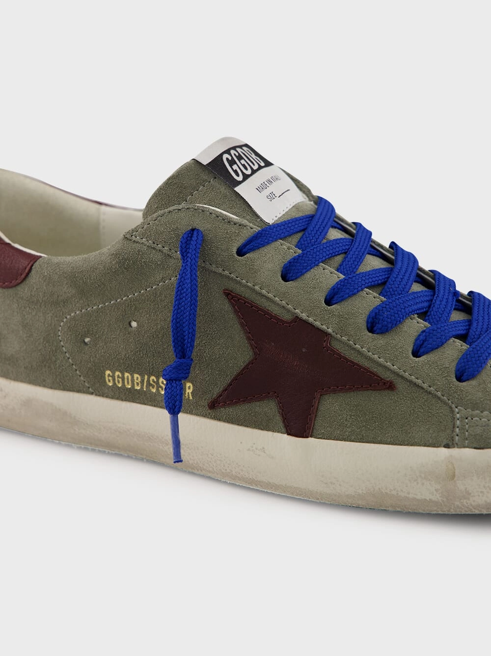 Dark Green Suede Superstar Sneakers with Brown Star