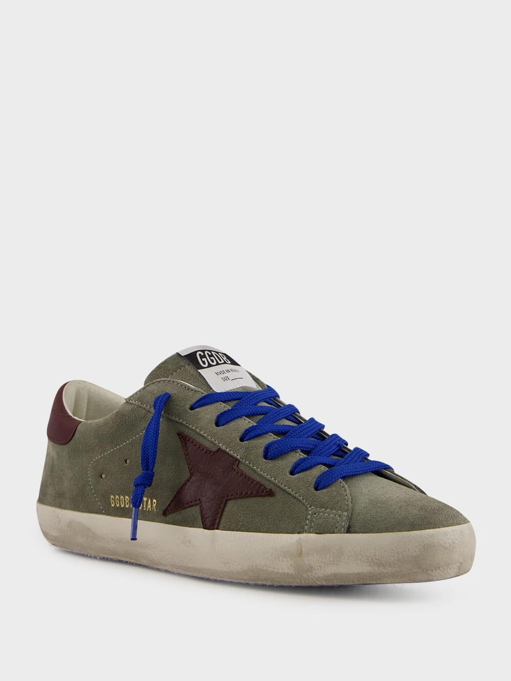 Dark Green Suede Superstar Sneakers with Brown Star
