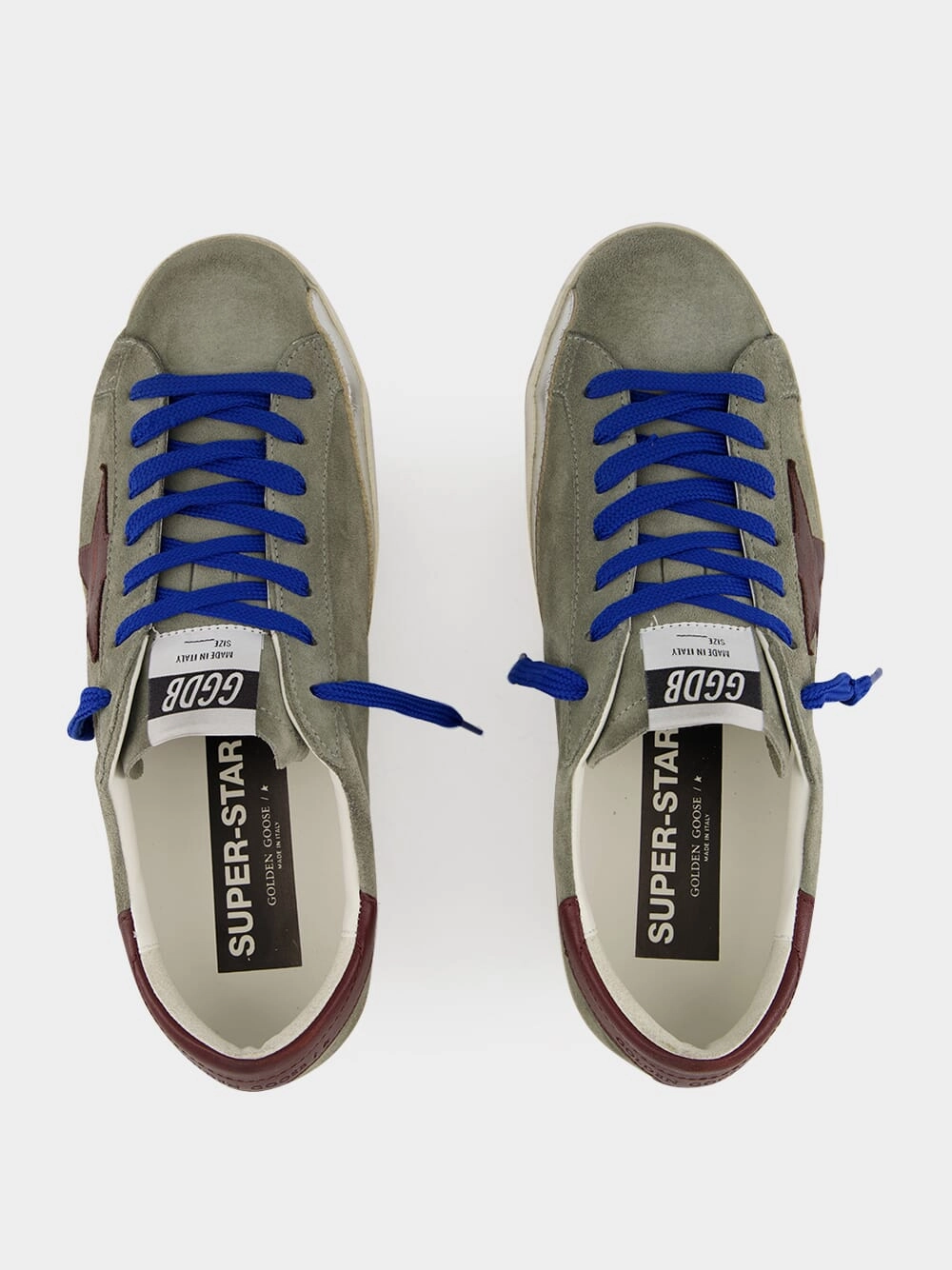 Dark Green Suede Superstar Sneakers with Brown Star