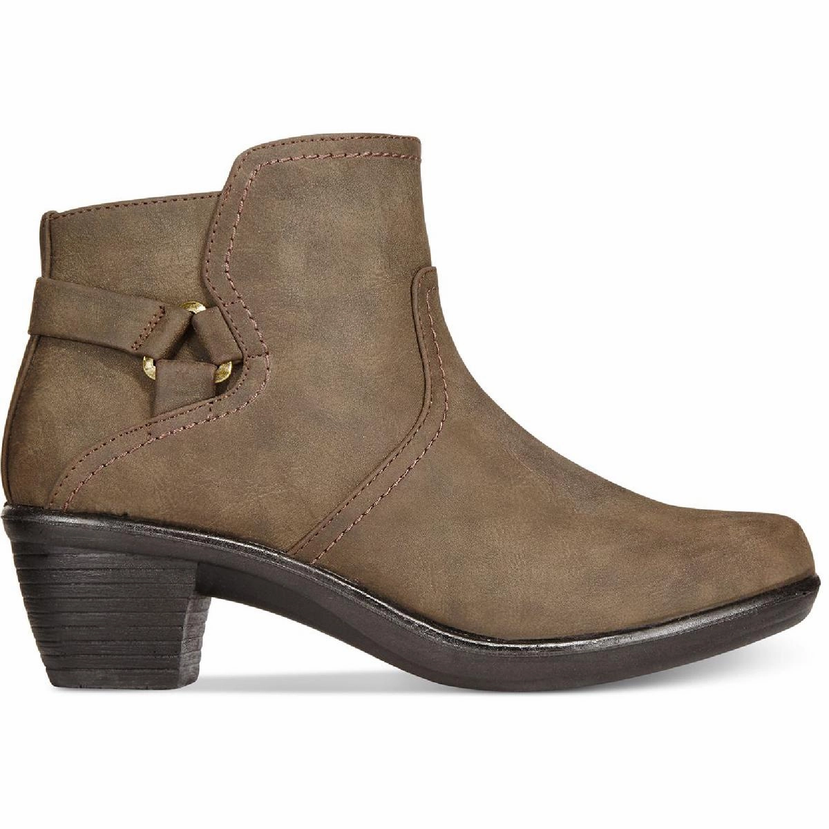 Dawnta Womens Faux Leather Ankle Booties
