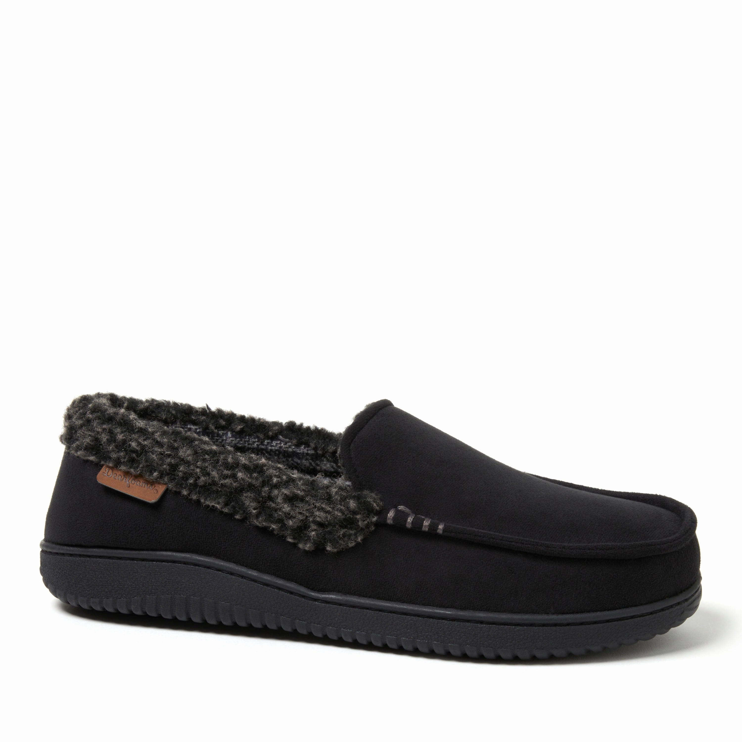 Dearfoams Men's Alexander Microsuede Moccasin Slipper Mens Slippers clearance sale