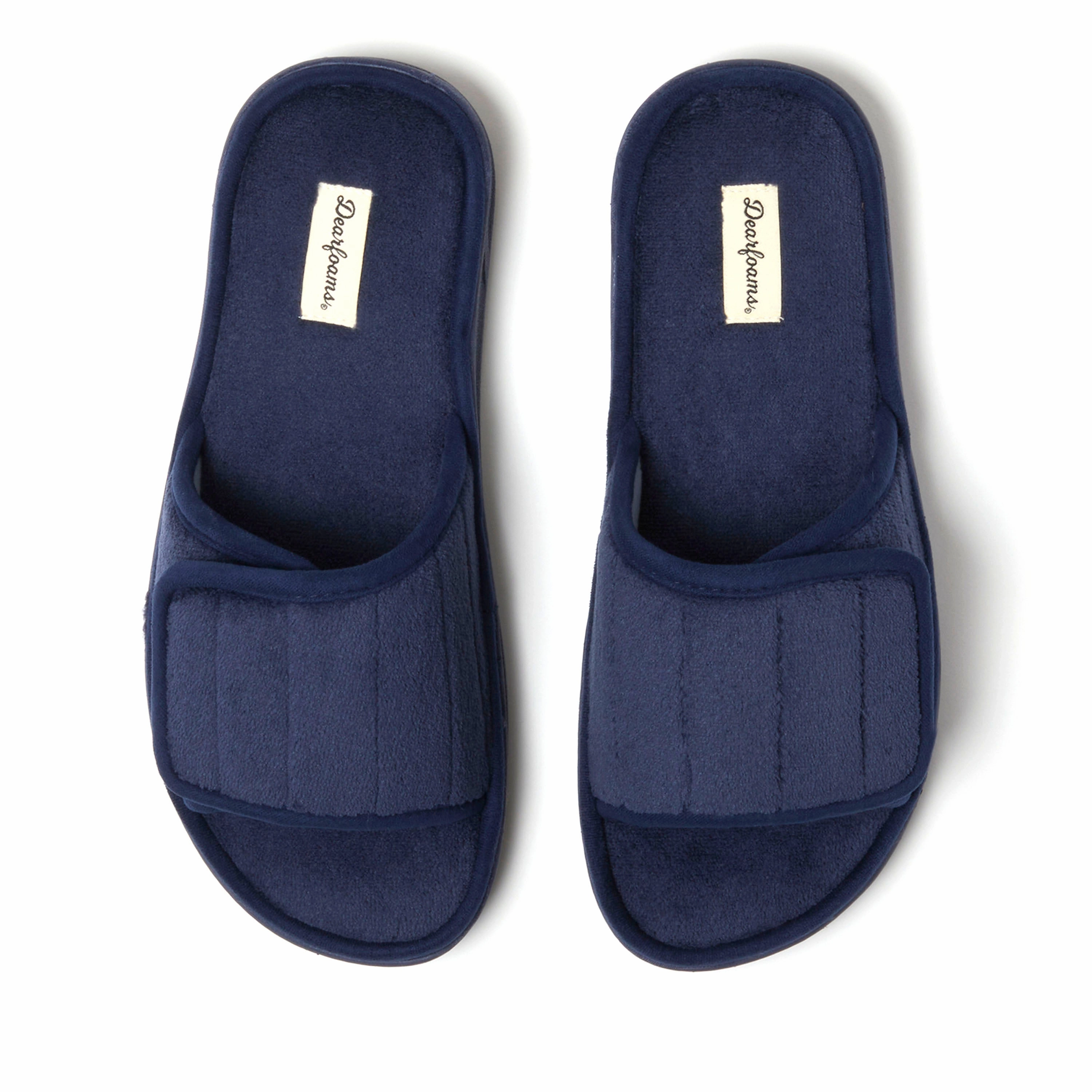 Dearfoams Men's Collin Terry Adjustable Shower Slide House Slipper