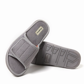 Dearfoams Men's Collin Terry Adjustable Shower Slide House Slipper Mens Sandals outlet deals