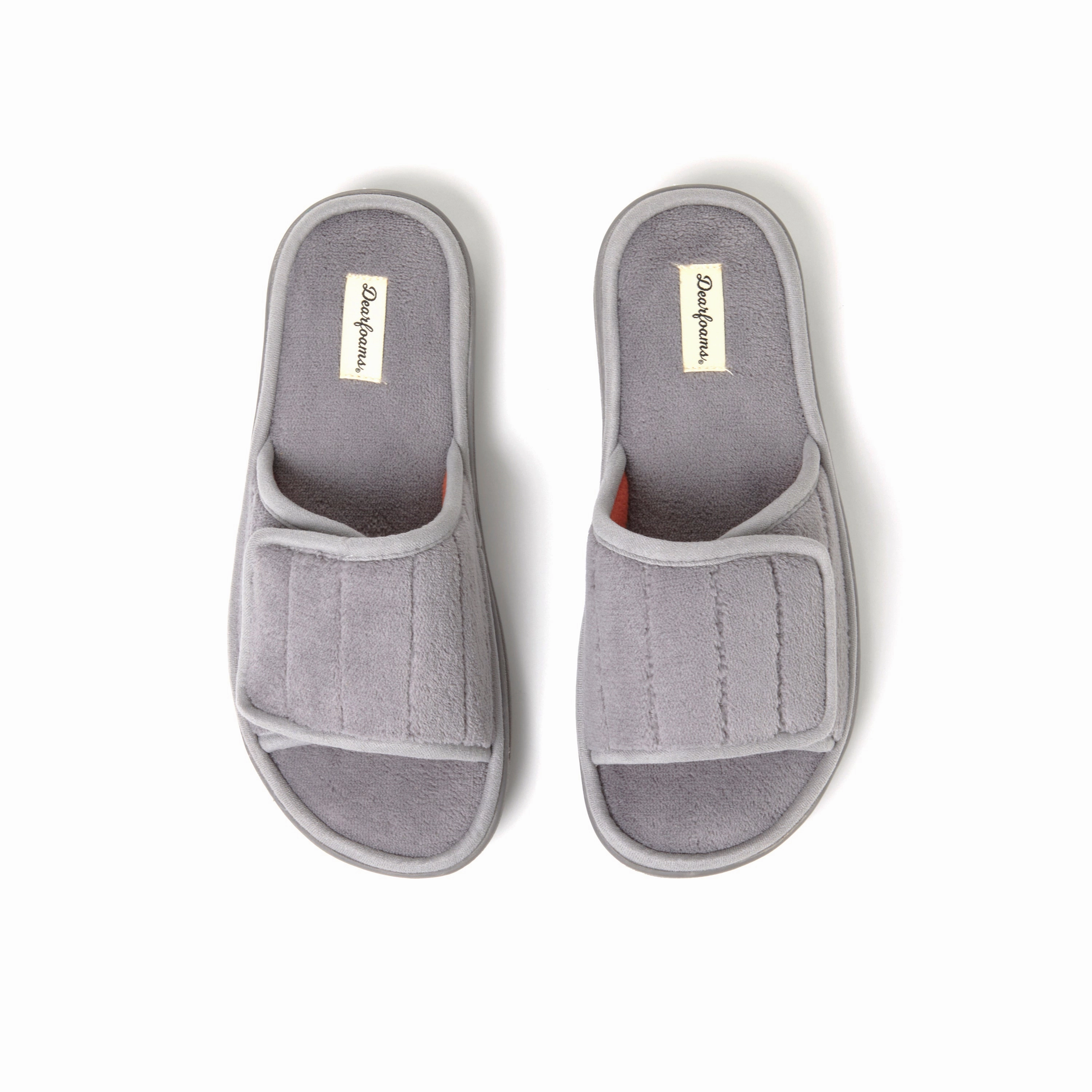 Dearfoams Men's Collin Terry Adjustable Shower Slide House Slipper