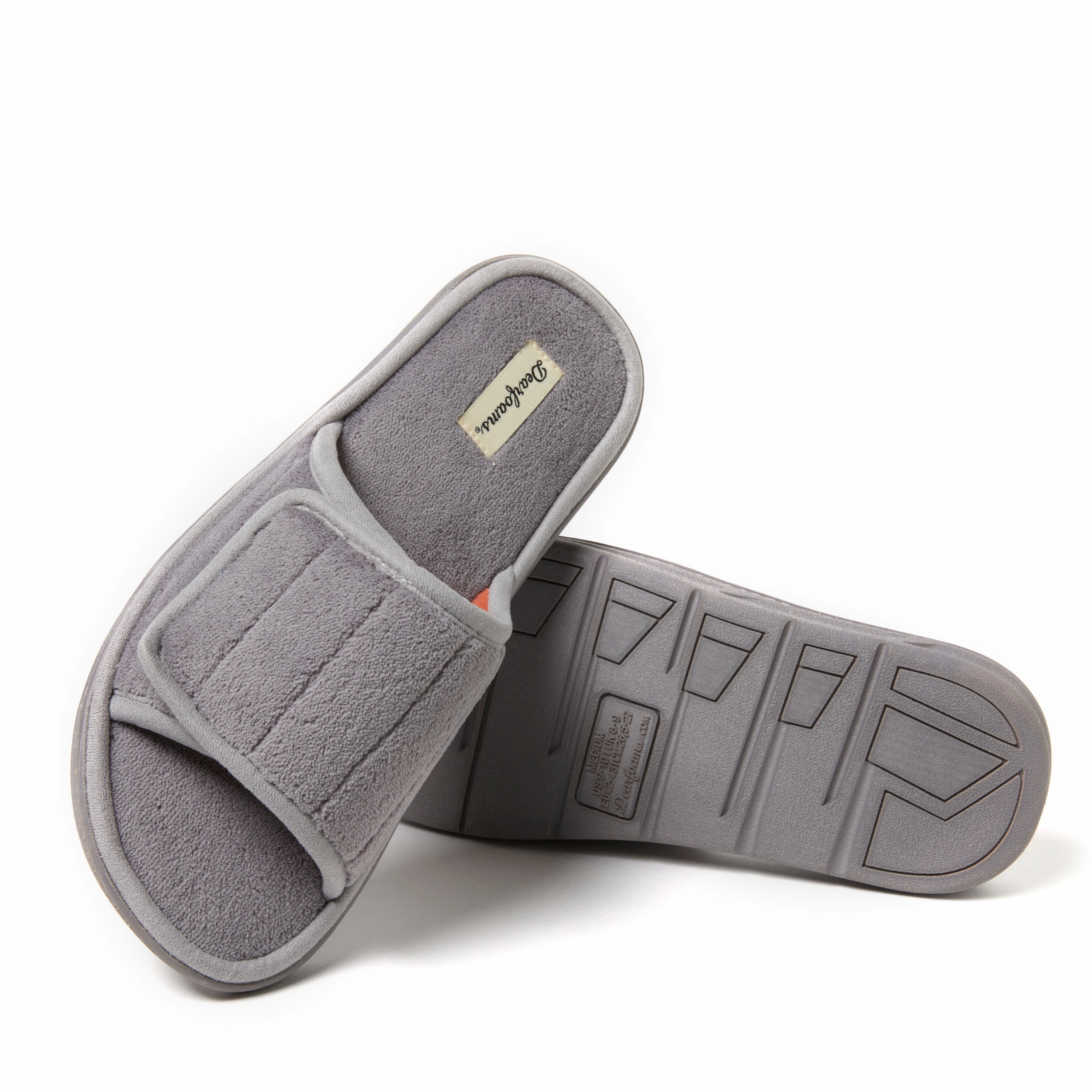 Dearfoams Men's Collin Terry Adjustable Shower Slide House Slipper Mens Sandals outlet deals