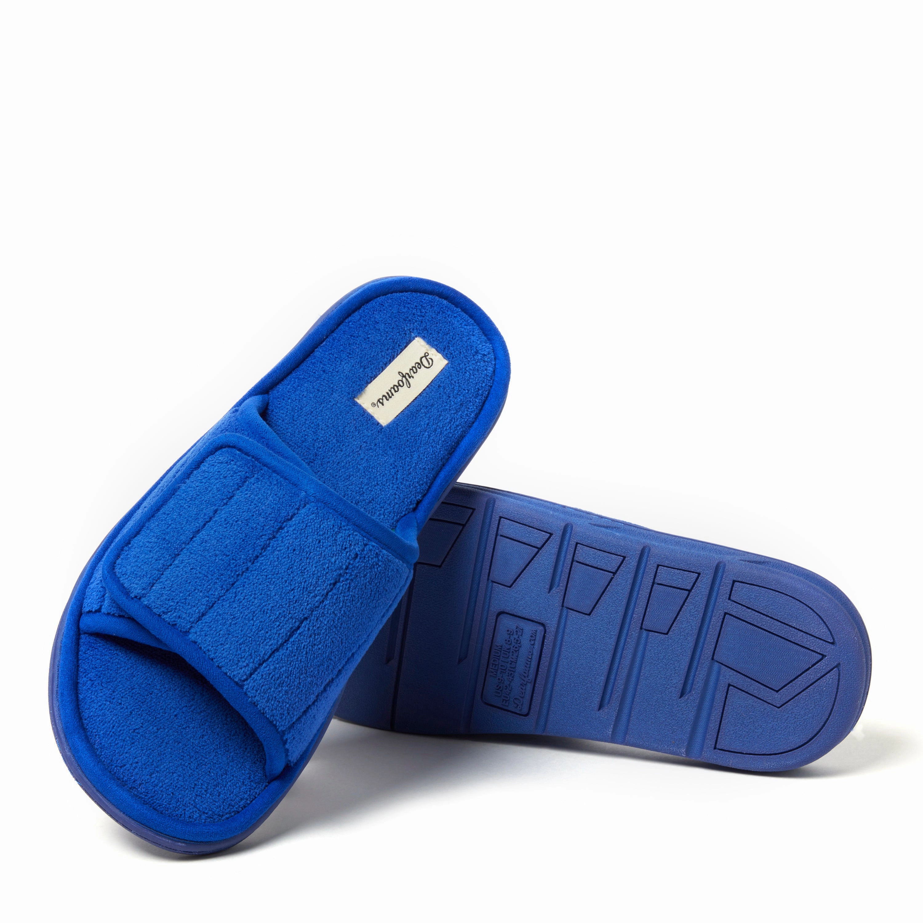 Dearfoams Men's Collin Terry Adjustable Shower Slide House Slipper