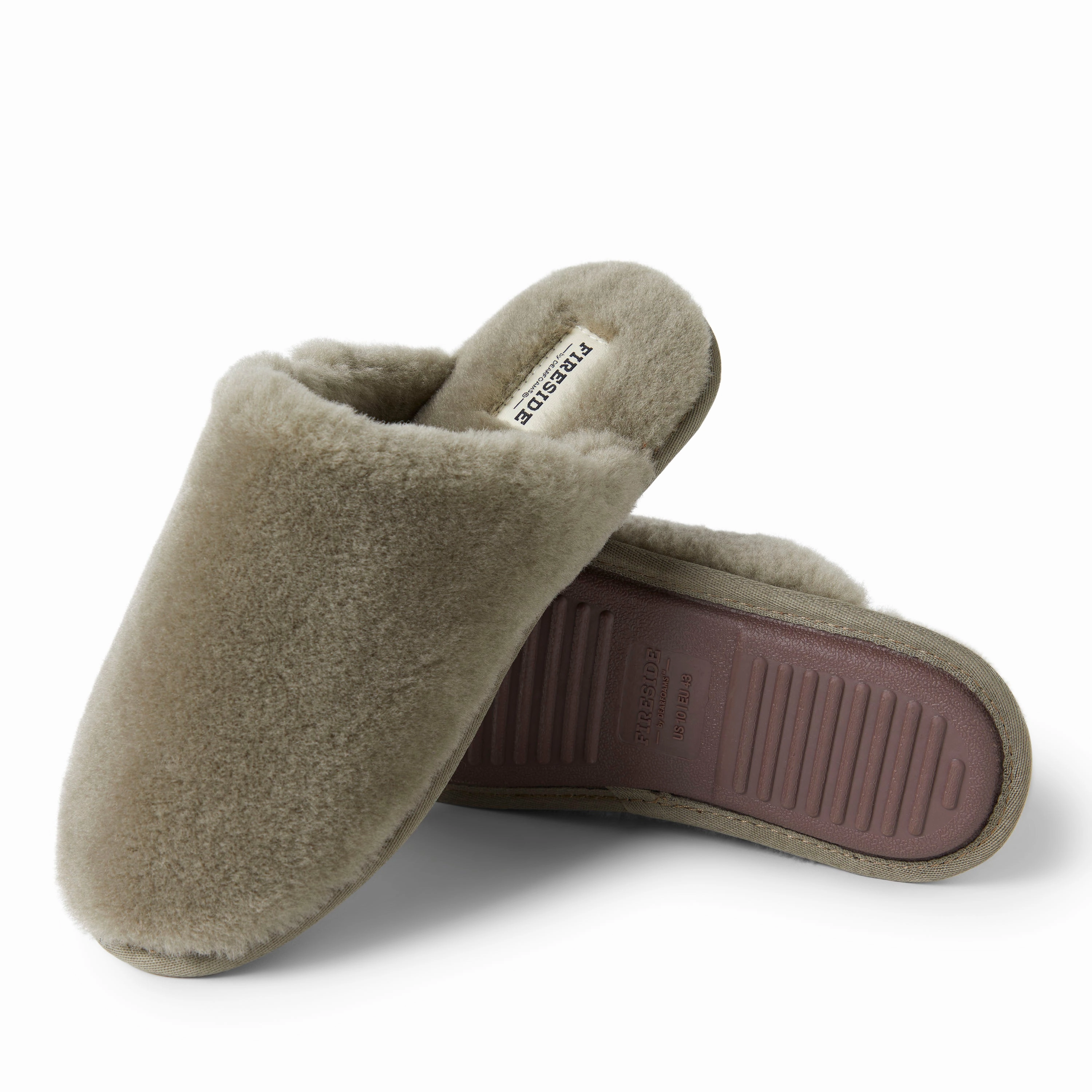 Dearfoams Men's Fireside Broome Genuine Shearling Scuff