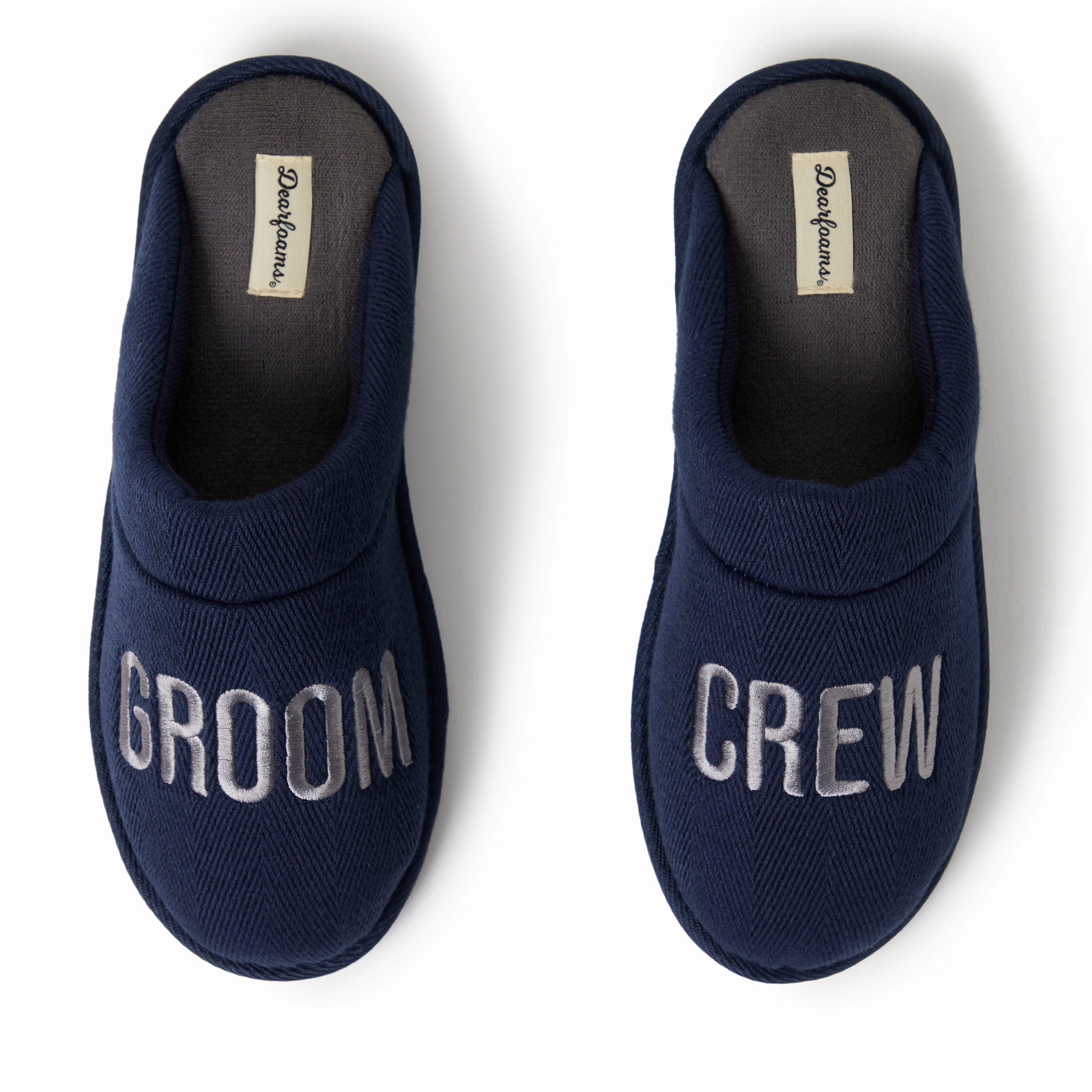 Dearfoams Men's Groom/Groomsmen Giftable Wedding Scuff Slipper Mens Slippers clearance sale