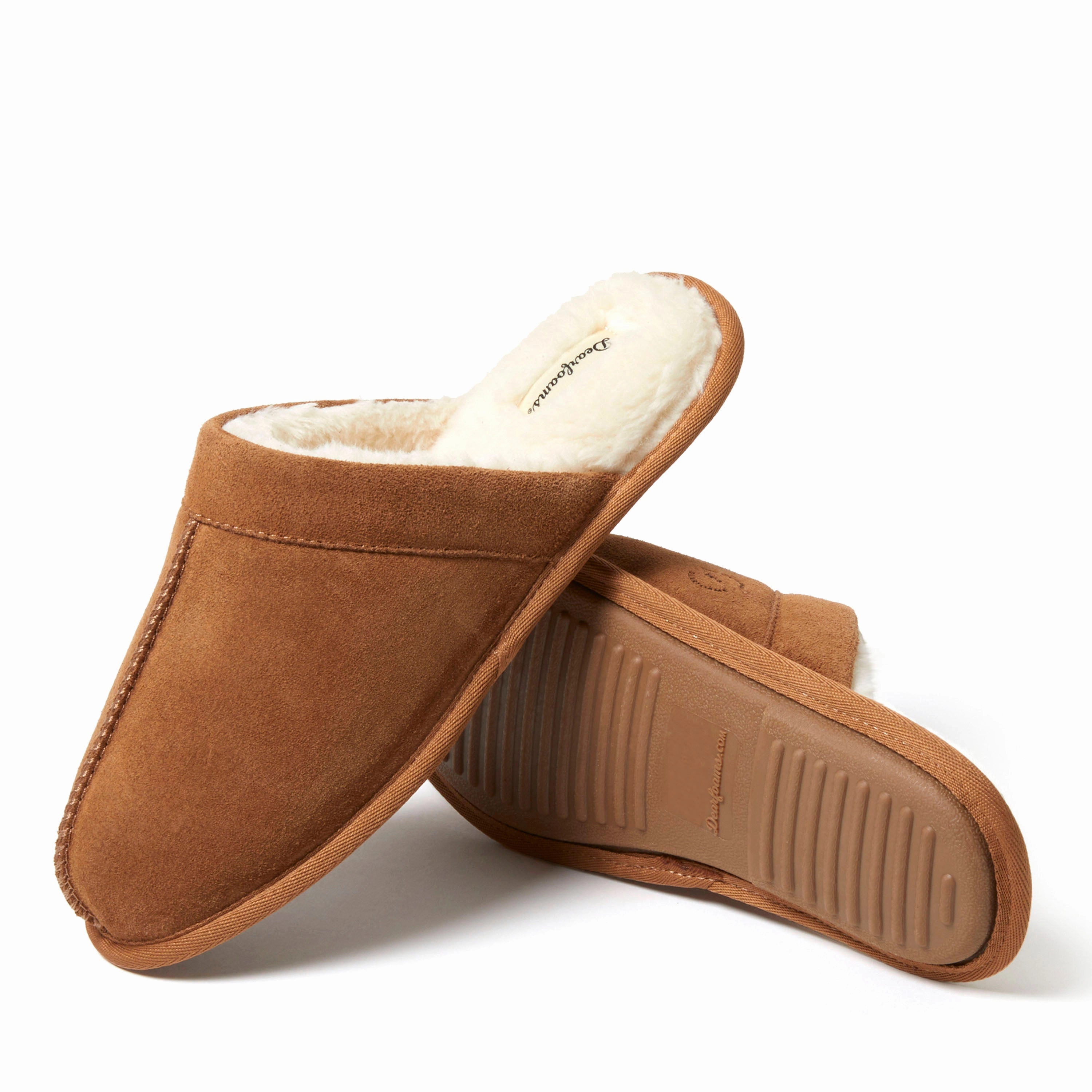 Dearfoams Men's Kirk Genuine Suede Scuff House Slipper