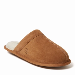 Dearfoams Men's Kirk Genuine Suede Scuff House Slipper Mens Slippers clearance sale