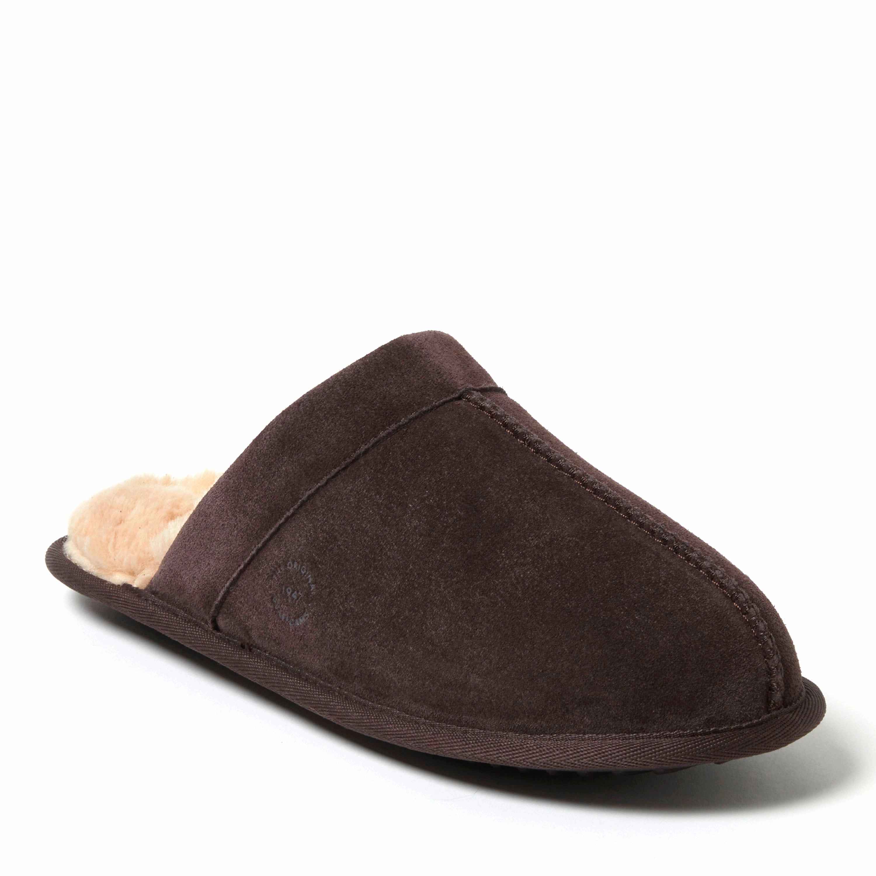 Dearfoams Men's Kirk Genuine Suede Scuff House Slipper