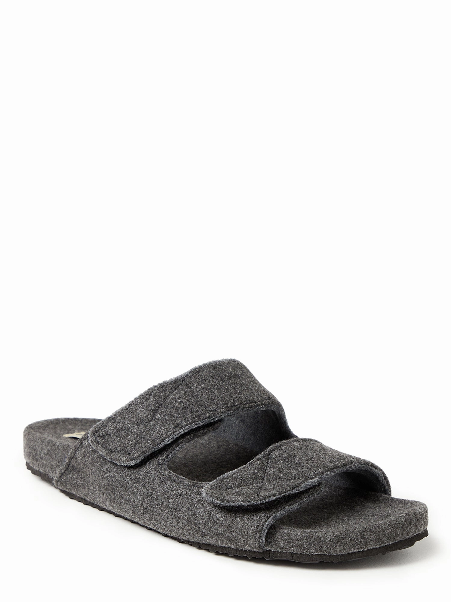 Dearfoams Men's Maddox Wool Blend Double Strap Slide Mens Slippers clearance sale