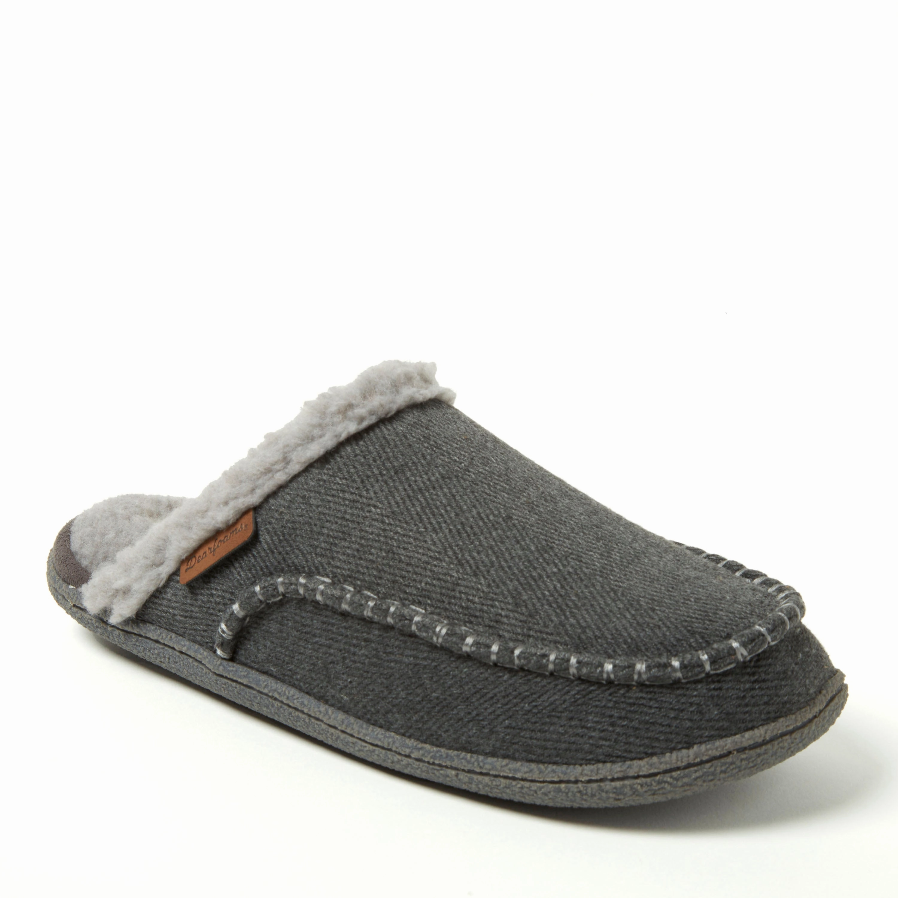 Dearfoams Men's Matthew Moccasin Toe Scuff Slipper