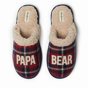 Dearfoams Men's Papa Bear Plaid Scuff Slipper Mens Slippers clearance sale