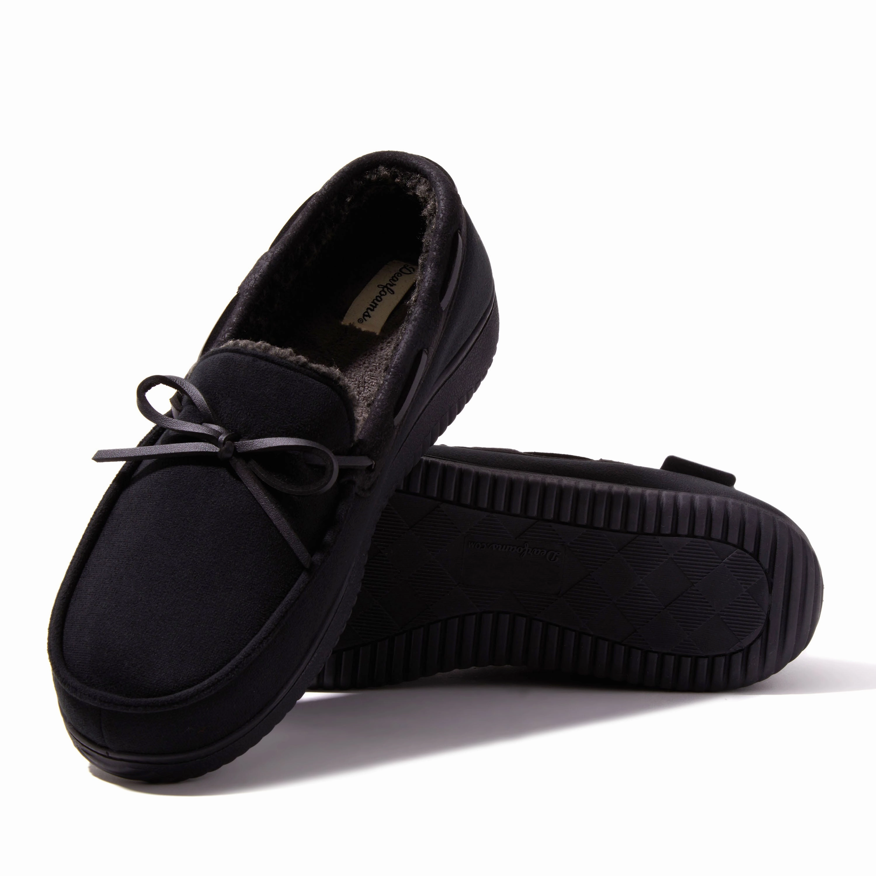 Dearfoams Men's Pierce Microsuede Moccasin House Shoe Slipper