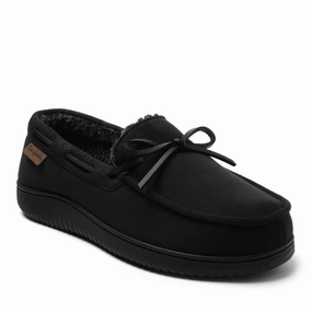 Dearfoams Men's Pierce Microsuede Moccasin House Shoe Slipper Mens Slippers clearance sale