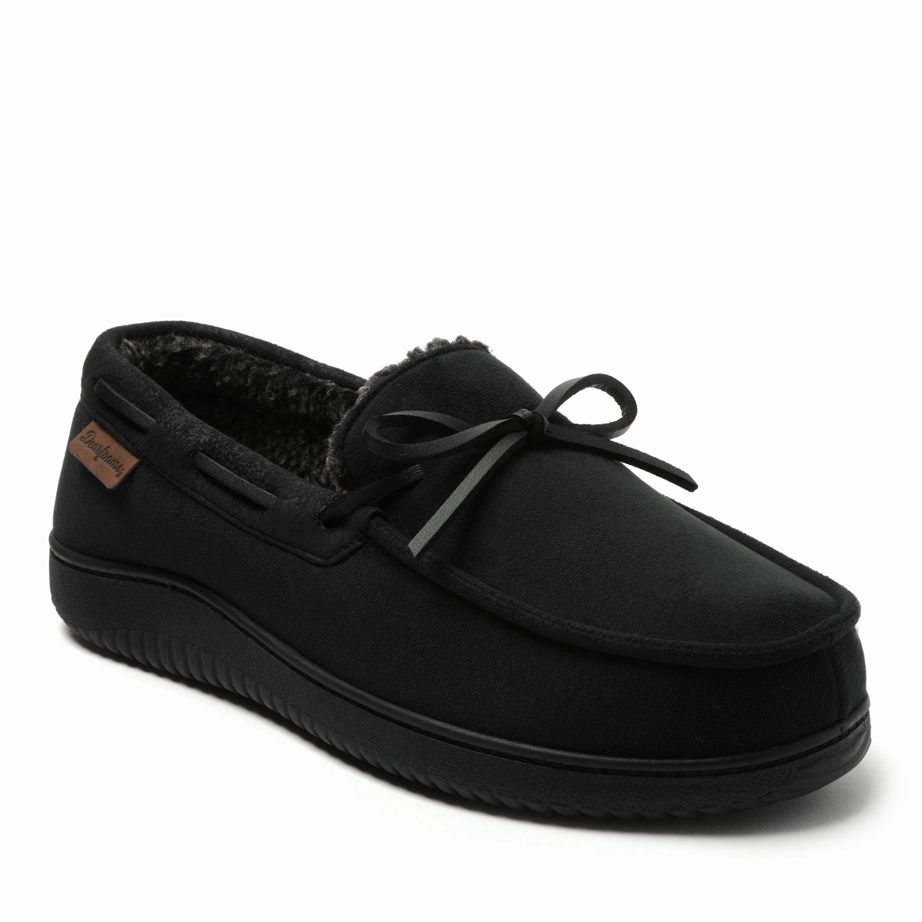 Dearfoams Men's Pierce Microsuede Moccasin House Shoe Slipper Mens Slippers clearance sale