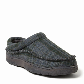 Dearfoams Men's Thompson Plaid Moccasin Toe Clog House Shoe Slipper Mens Slippers clearance sale