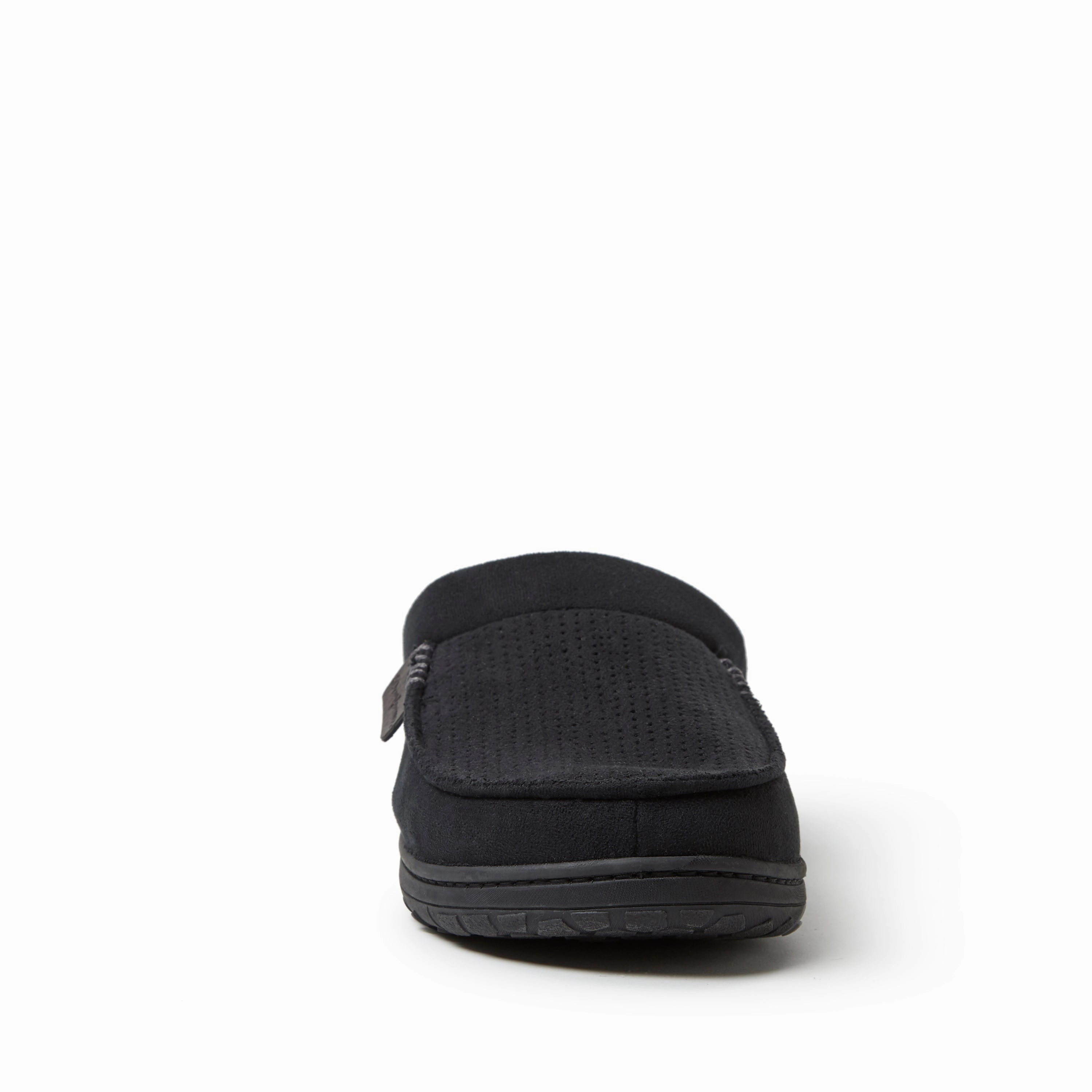 Dearfoams Mens Brendan Perforated Microsuede Moc Toe Clog