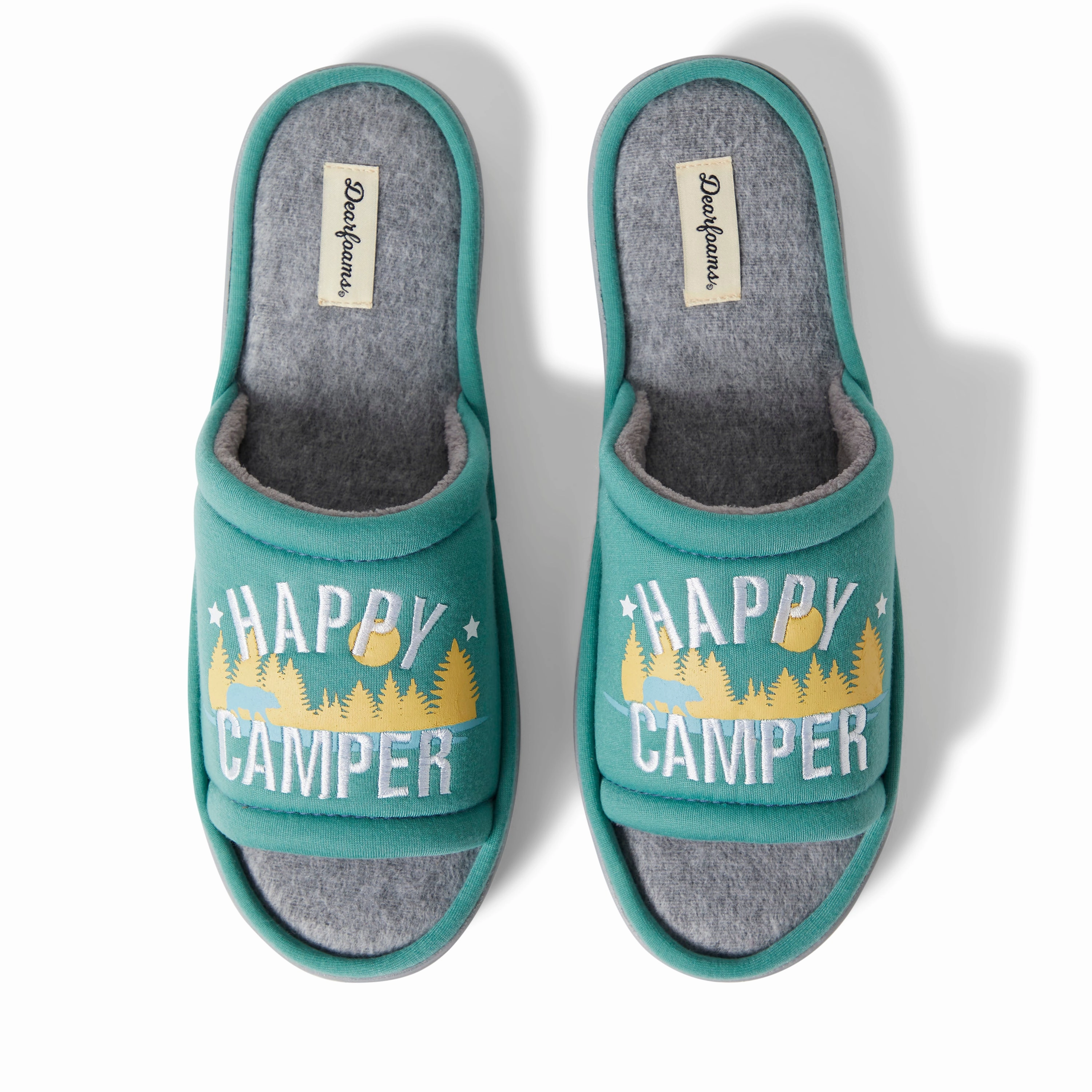 Dearfoams Mens Mens Lennox Sweatshirt Camp Slide Slipper