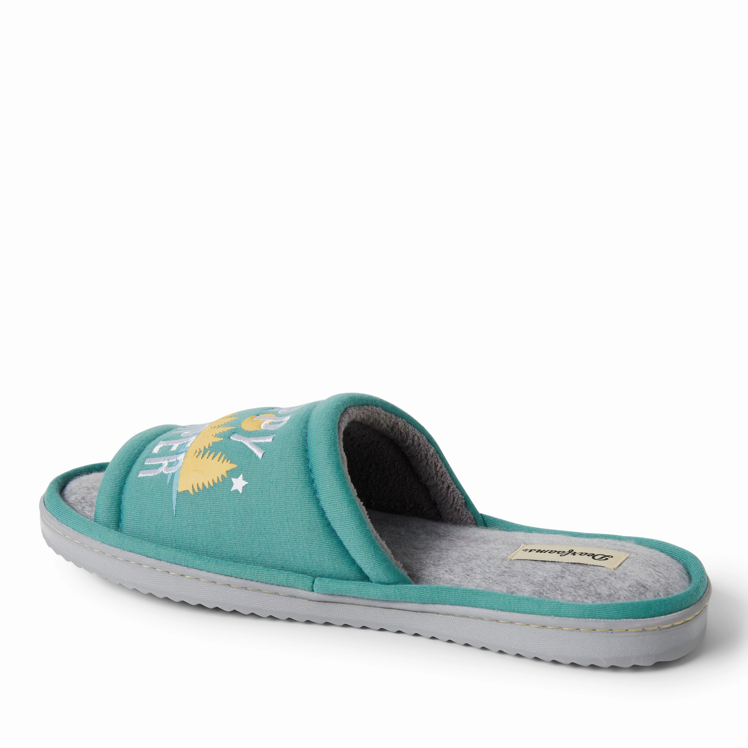 Dearfoams Mens Mens Lennox Sweatshirt Camp Slide Slipper