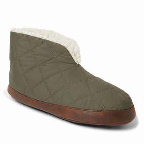 Dearfoams Mens Original Quilted Nylon Warm Up Bootie Mens Slippers clearance sale