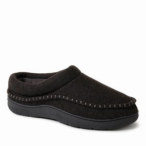 Dearfoams Mens Thompson Wool Blend Clog w/ Whipstitch Mens Slippers clearance sale