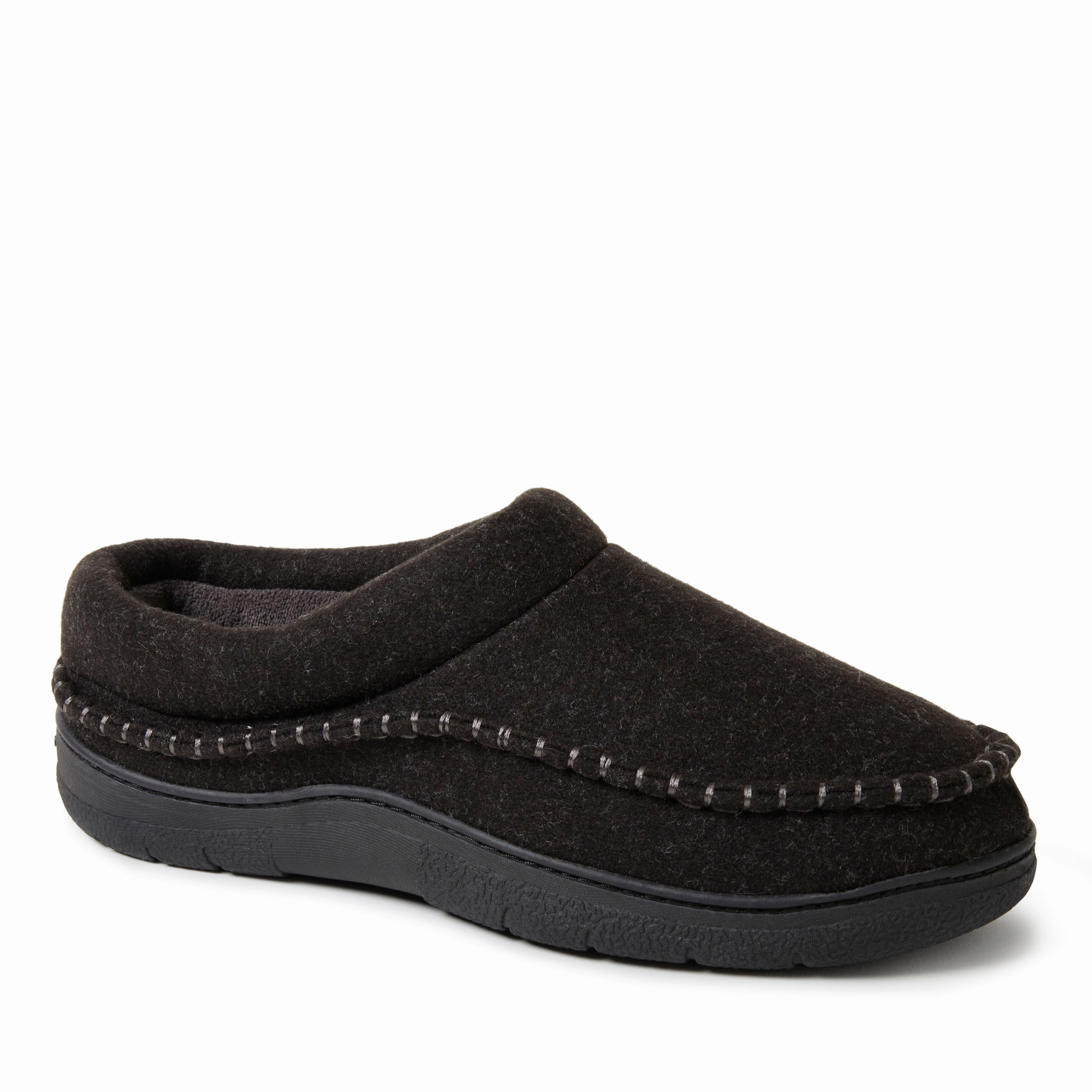 Dearfoams Mens Thompson Wool Blend Clog w/ Whipstitch Mens Slippers clearance sale