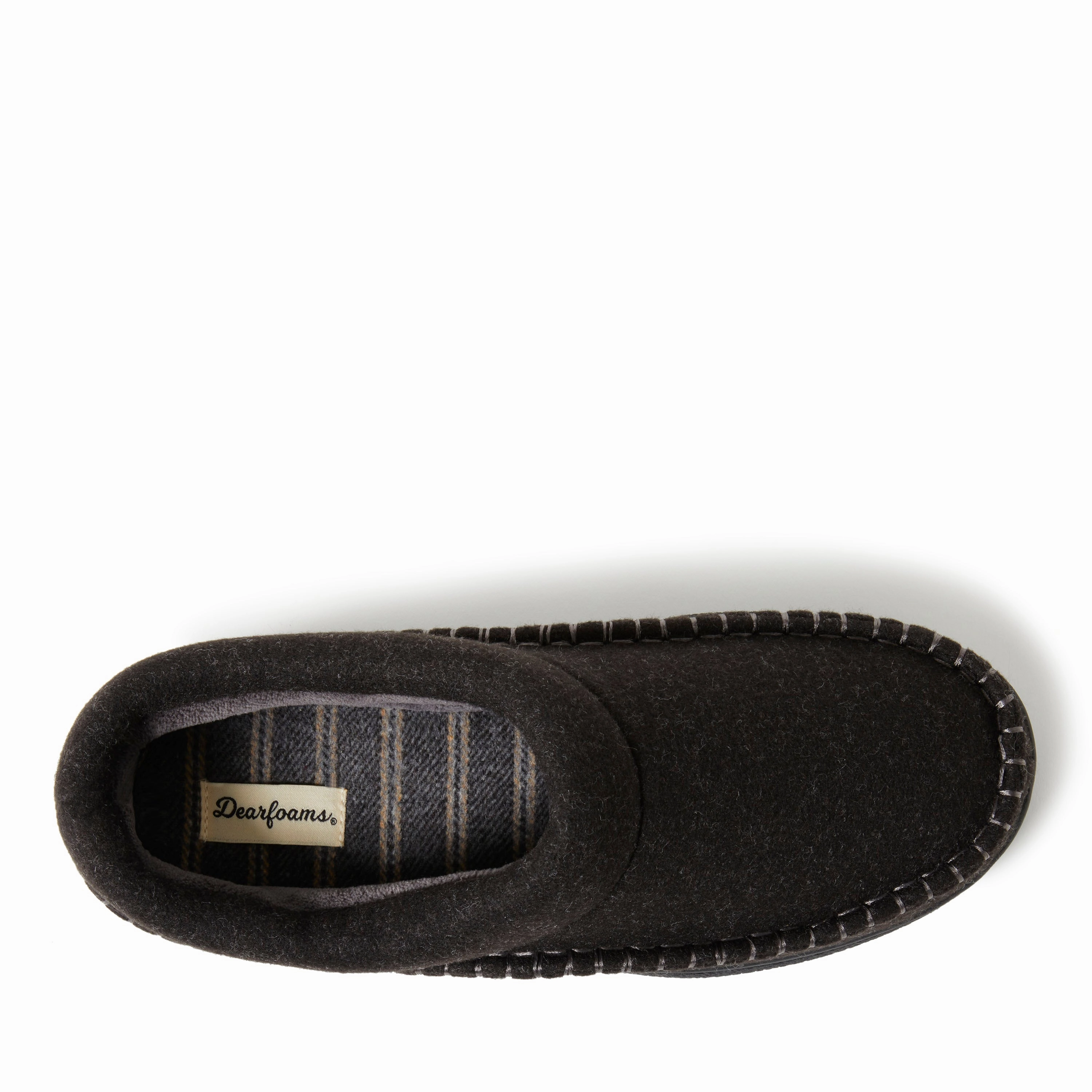 Dearfoams Mens Thompson Wool Blend Clog w/ Whipstitch