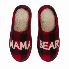 Dearfoams Women's Buffalo Check Mama Bear Clog Slippers Cozy Womens Slippers discount