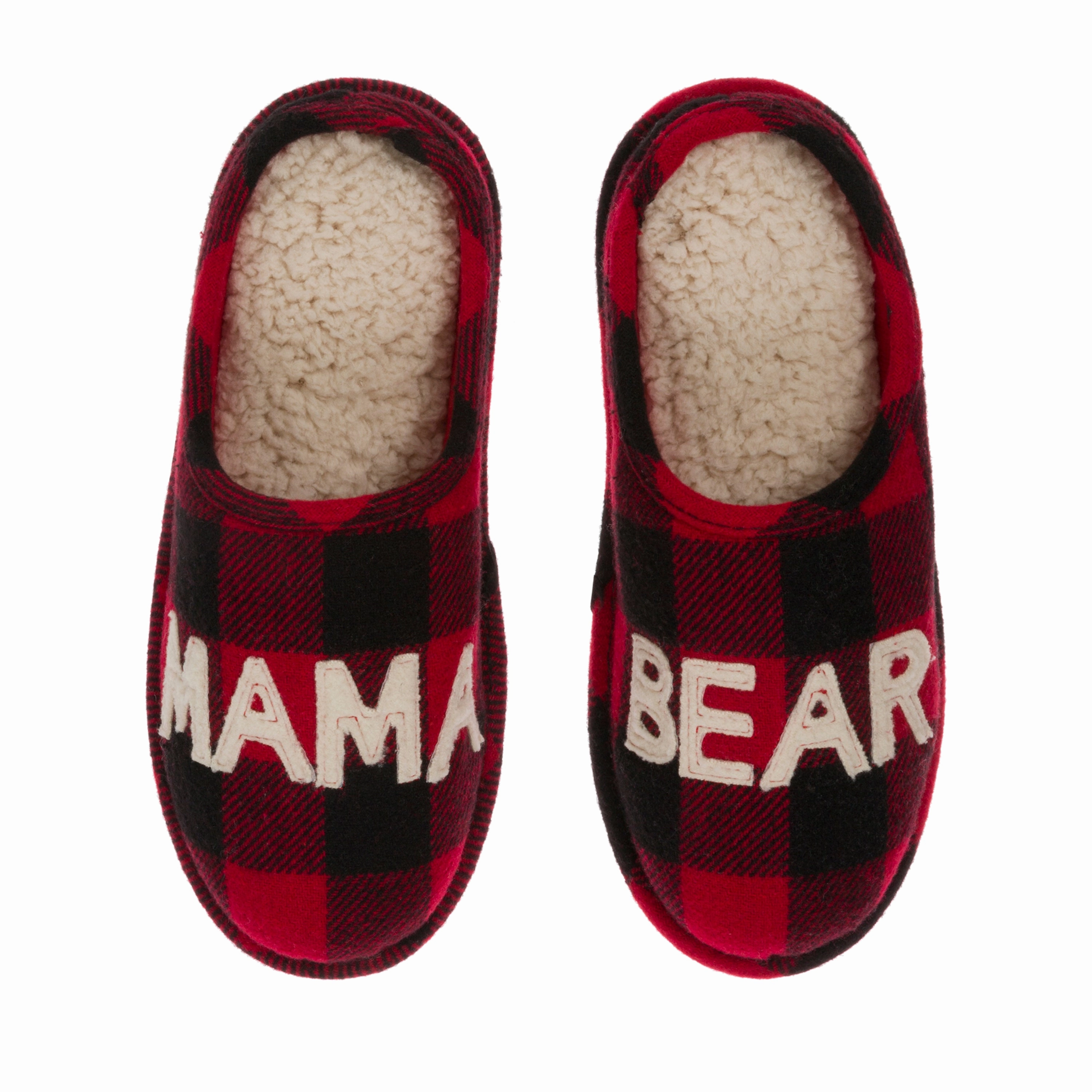 Dearfoams Women's Buffalo Check Mama Bear Clog Slippers Cozy Womens Slippers discount