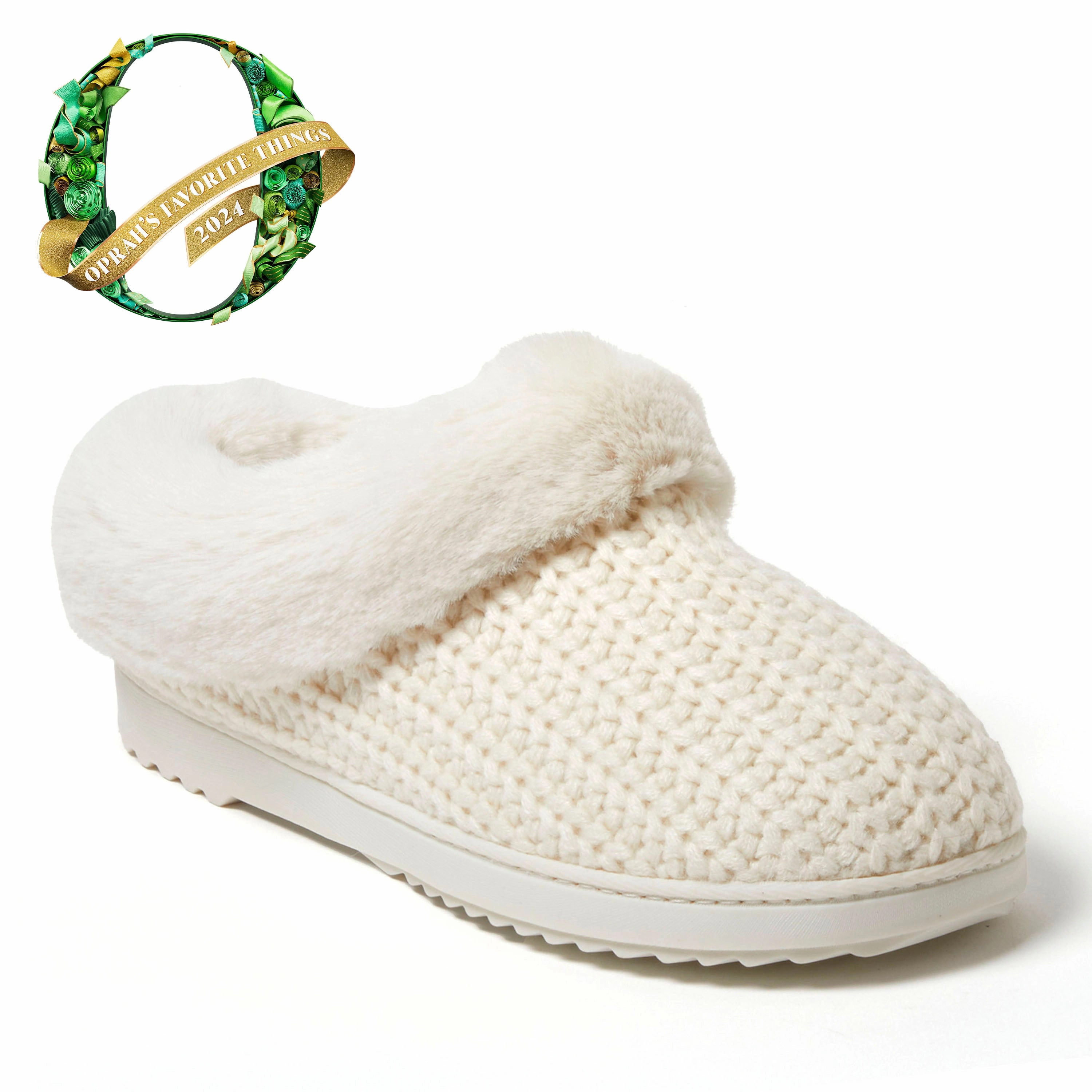 Dearfoams Women's Hannah Festive Knit Clog Slipper